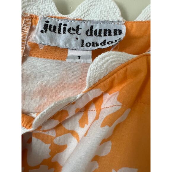 Juliet Dunn Orange Creamsicle Dress Summer A-Line Mini Tie Strap Small Scallop - Picture 3 of 6